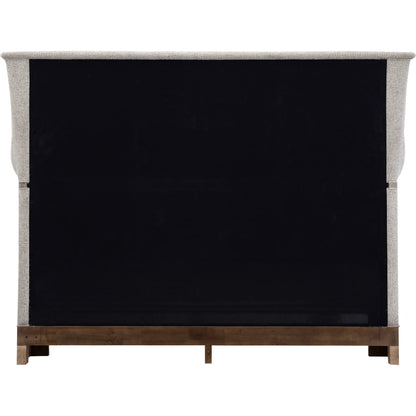 Higgins Street King Upholstered Bed by Pulaski Furniture in brown and woodland stone. Made from unique in a unique style.