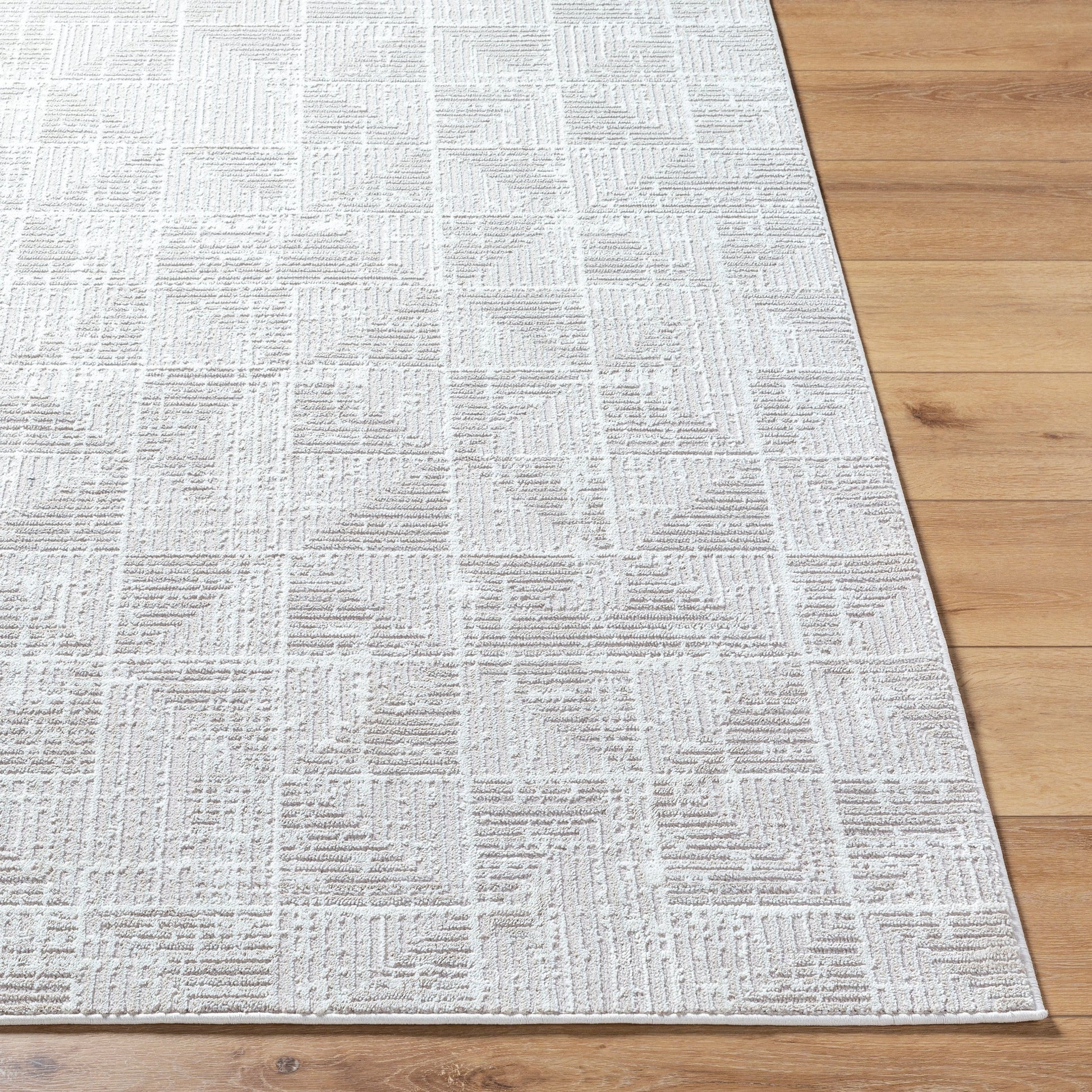 Nesta NST-2302 Rug by Livabliss in light beige, ivory. Made from face: 100% polyester, warp: 100% recycled pet yarn in a unique style.