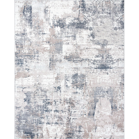 Nesta Rug - 526505 by Livabliss in light beige, ivory, medium gray, tan, charcoal, off-white. Made from face: 100% polyester, warp: 100% recycled pet yarn in a unique style.