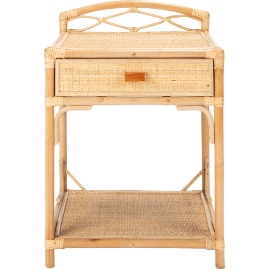 Delaware 1 Draw 1 Shelf Nightstand by HedgeApple Essentials. Made from rattan, plywood in a coastal style.