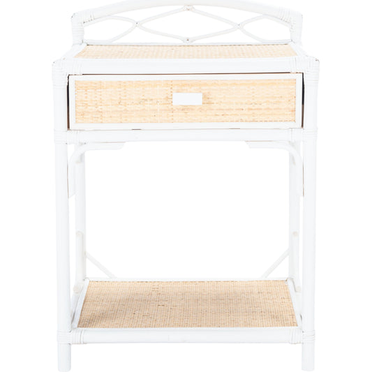 Delaware 1 Draw 1 Shelf Nightstand by HedgeApple Essentials. Made from rattan, plywood in a coastal style.
