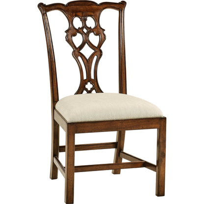 Buckingham Chippendale Mahogany Side Chair by Jonathan Charles in medium antique mahogany. Made from acacia in a traditional style.