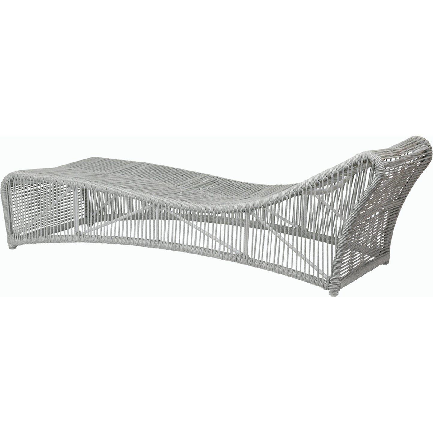 002 SI-2167075 | Additional Silo | Miami Outdoor Cushionless Chaise by Sunset West in frost. Made from olefin rope in a coastal style.