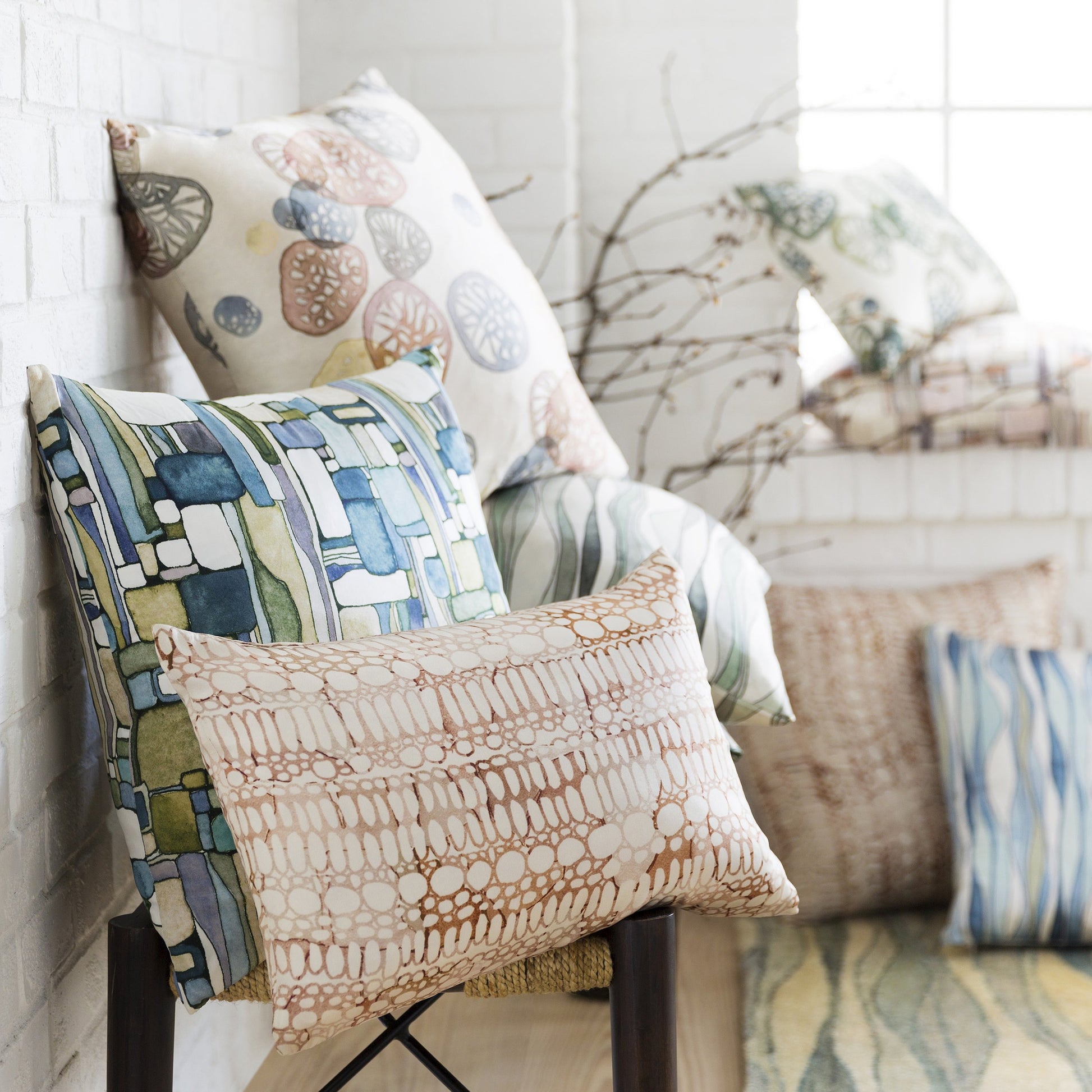 Natural Affinity Pillow - 33544 by Surya. Made from front: 100% silk, back: 100% silk in a coastal style.