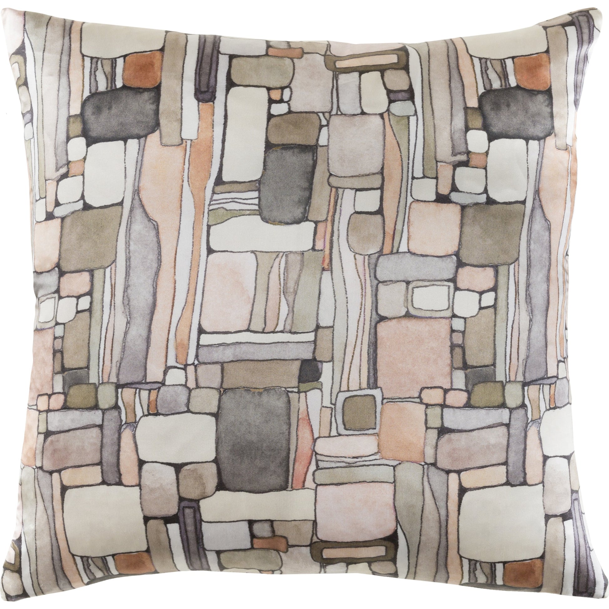 Natural Affinity Pillow - 33544 by Surya. Made from front: 100% silk, back: 100% silk in a coastal style.