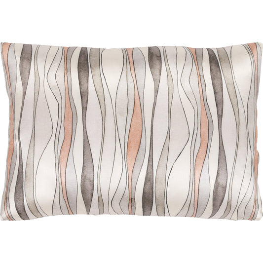 Natural Affinity Pillow - 33766 by Surya in gray, dusty pink, black, blush, medium gray. Made from front: 100% silk, back: 100% silk in a modern style.