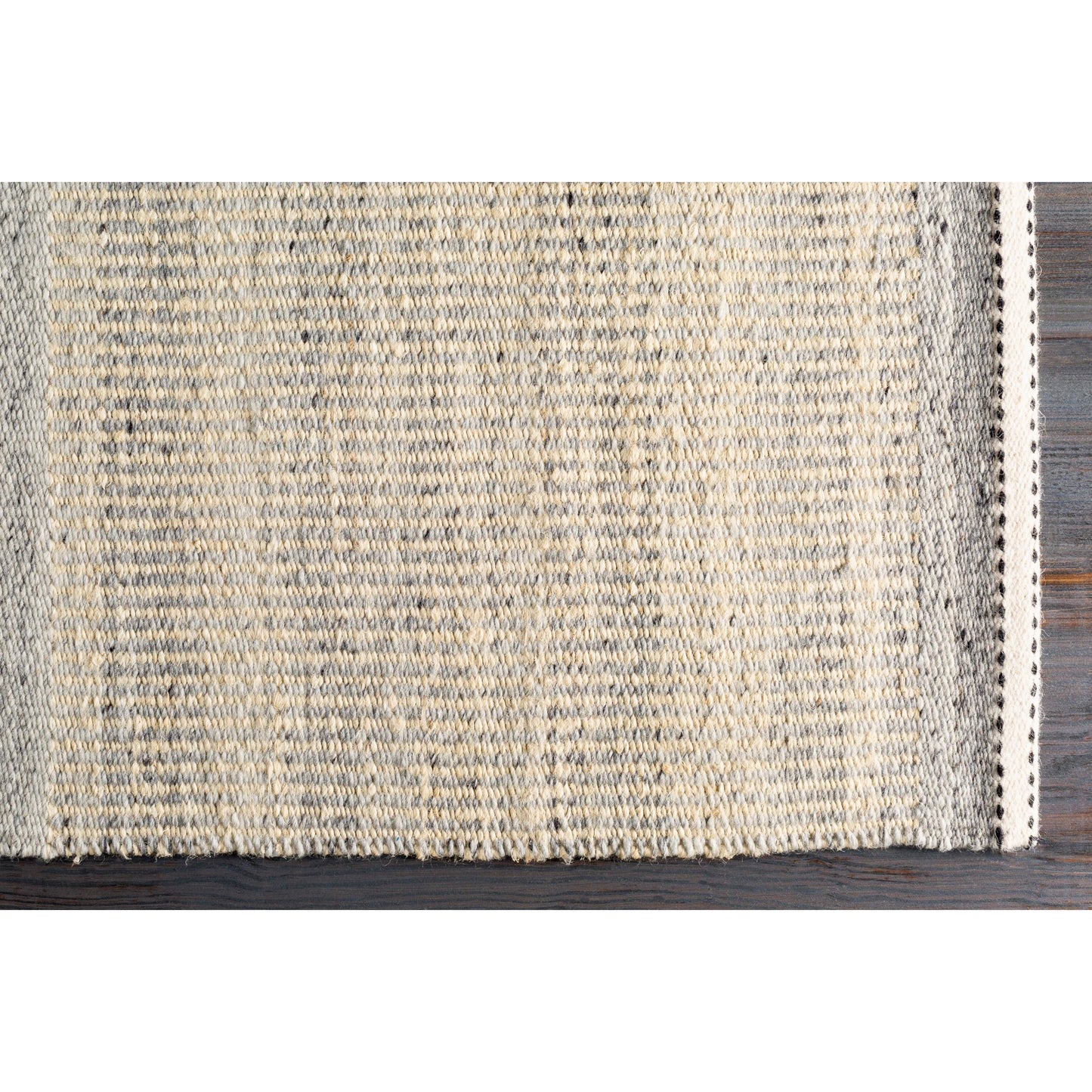 005 SI-1887652,SI-1887653,SI-1887656,SI-1887657 | Closeup | Nottingham NTM-2300 Rug by Livabliss in charcoal, light gray, light beige, cream. Made from 50% jute, 50% wool in a unique style.
