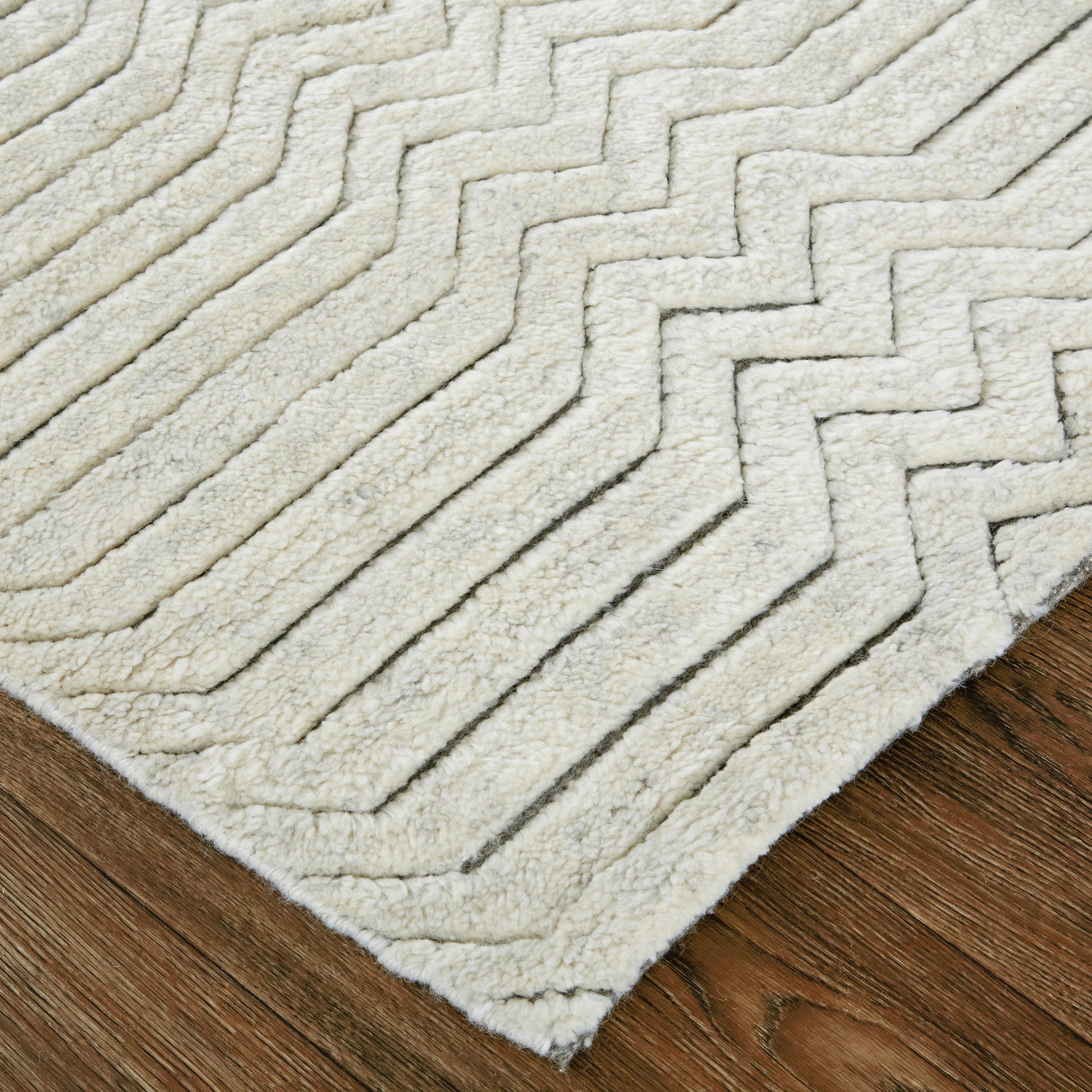 Matson Transitional Solid Rug - T14T6031 by Thom Felicia by Feizy Rugs in ivory. Made from wool in a unique style.
