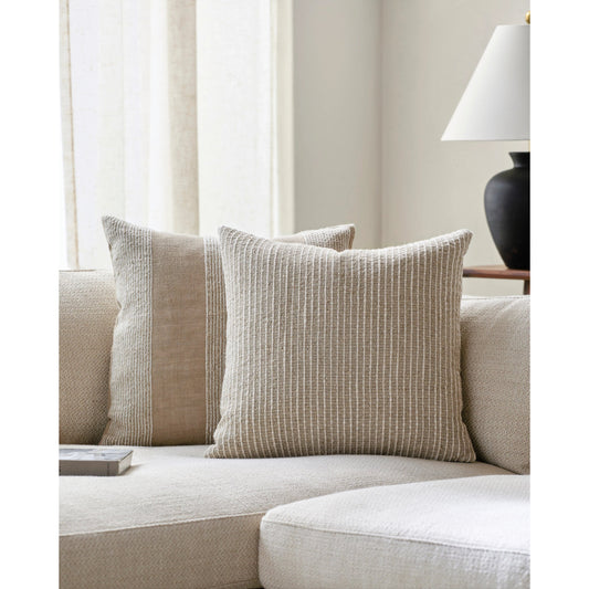 Natchez Pillow - 516757 by Surya in light beige. Made from linen, cotton, viscose in a modern style.