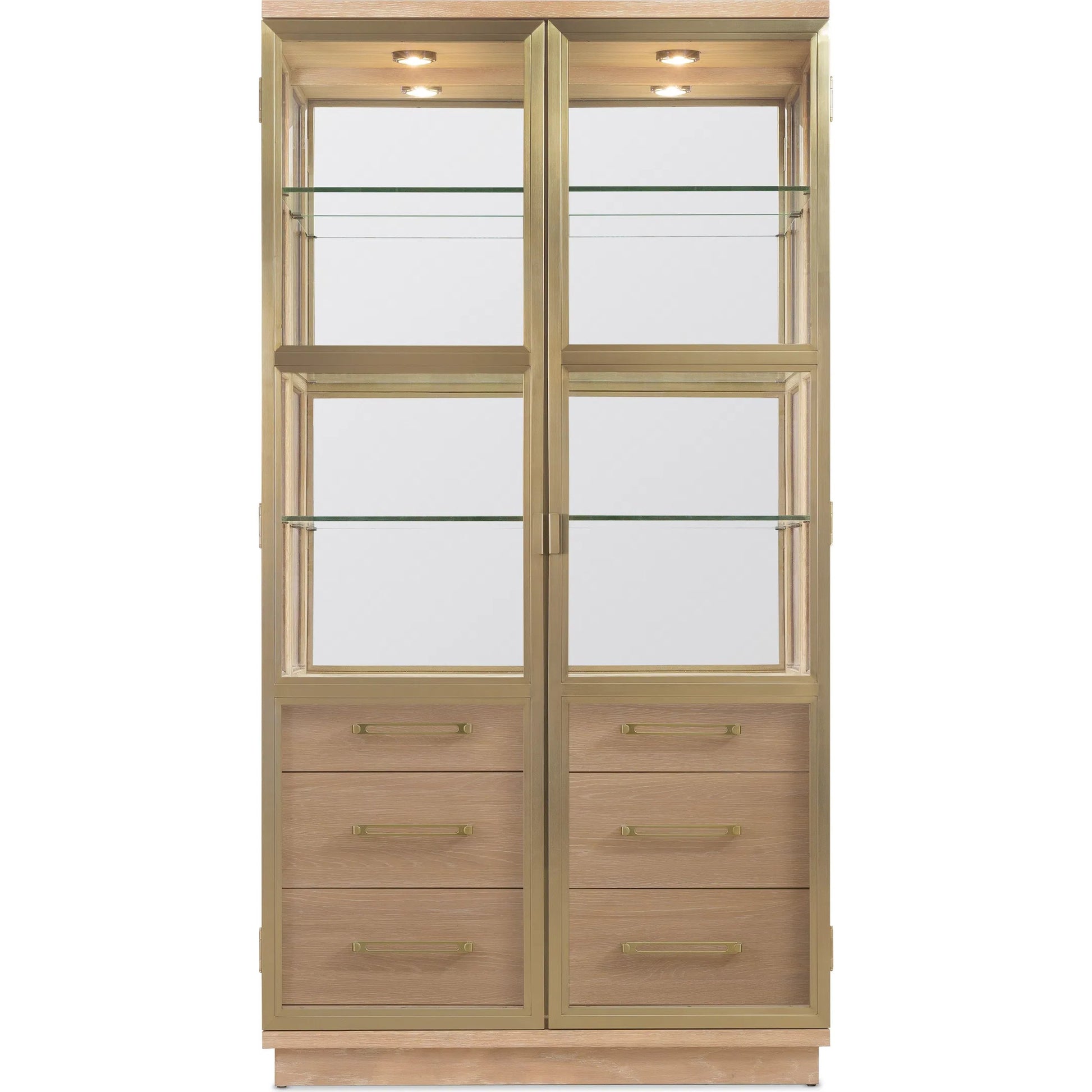 Banyon Bay Display Cabinet by Hooker Furniture in light wood. Made from unique in a transitional style.
