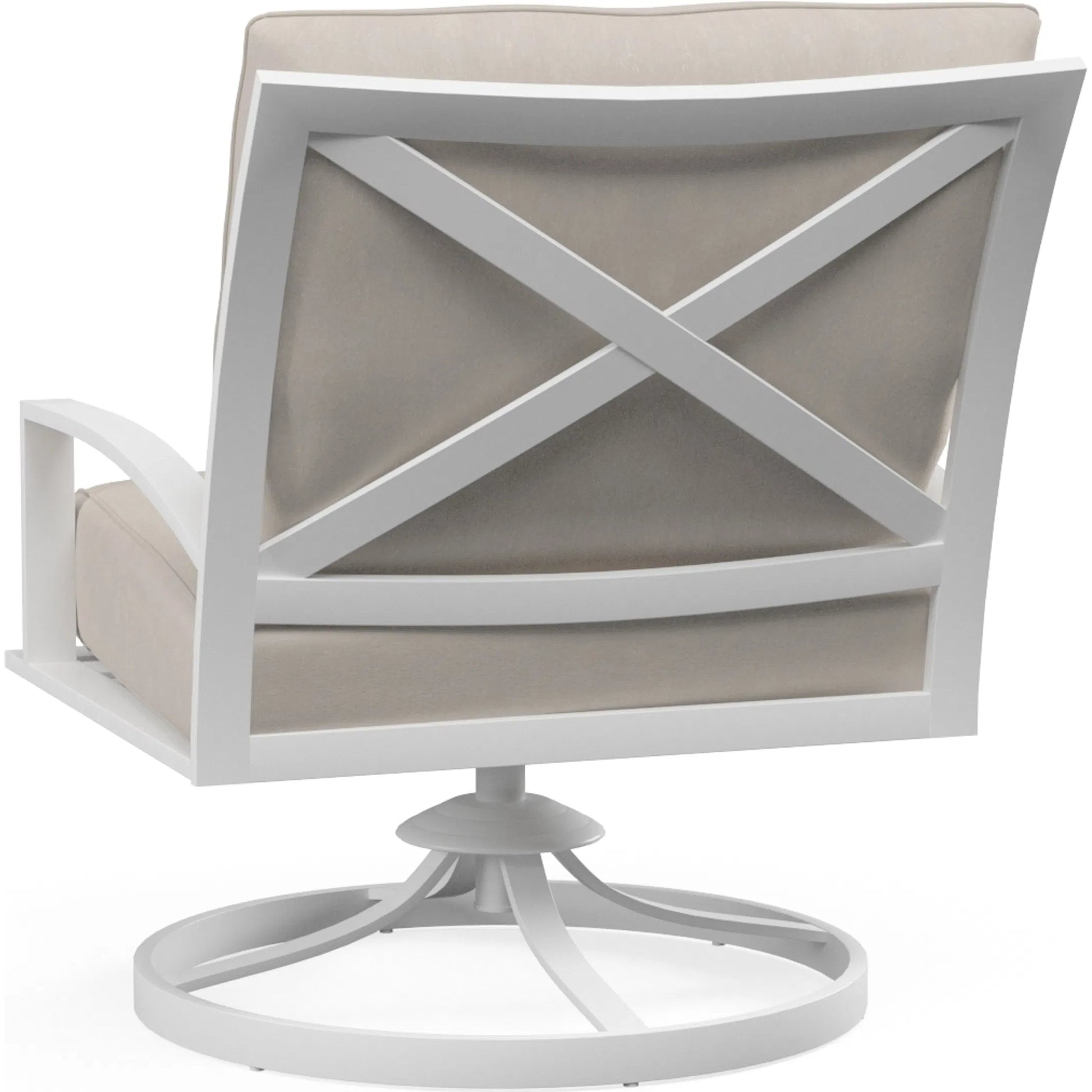 Bristol Outdoor Club Swivel in Canvas Flax w/ Self Welt by Sunset West. Made from aluminum in a modern style.