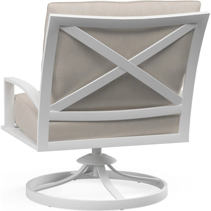 Bristol Outdoor Club Swivel in Canvas Flax w/ Self Welt by Sunset West. Made from aluminum in a modern style.