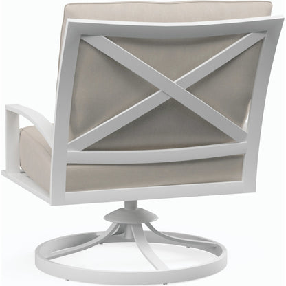 Bristol Outdoor Club Swivel in Canvas Flax w/ Self Welt by Sunset West. Made from aluminum in a modern style.