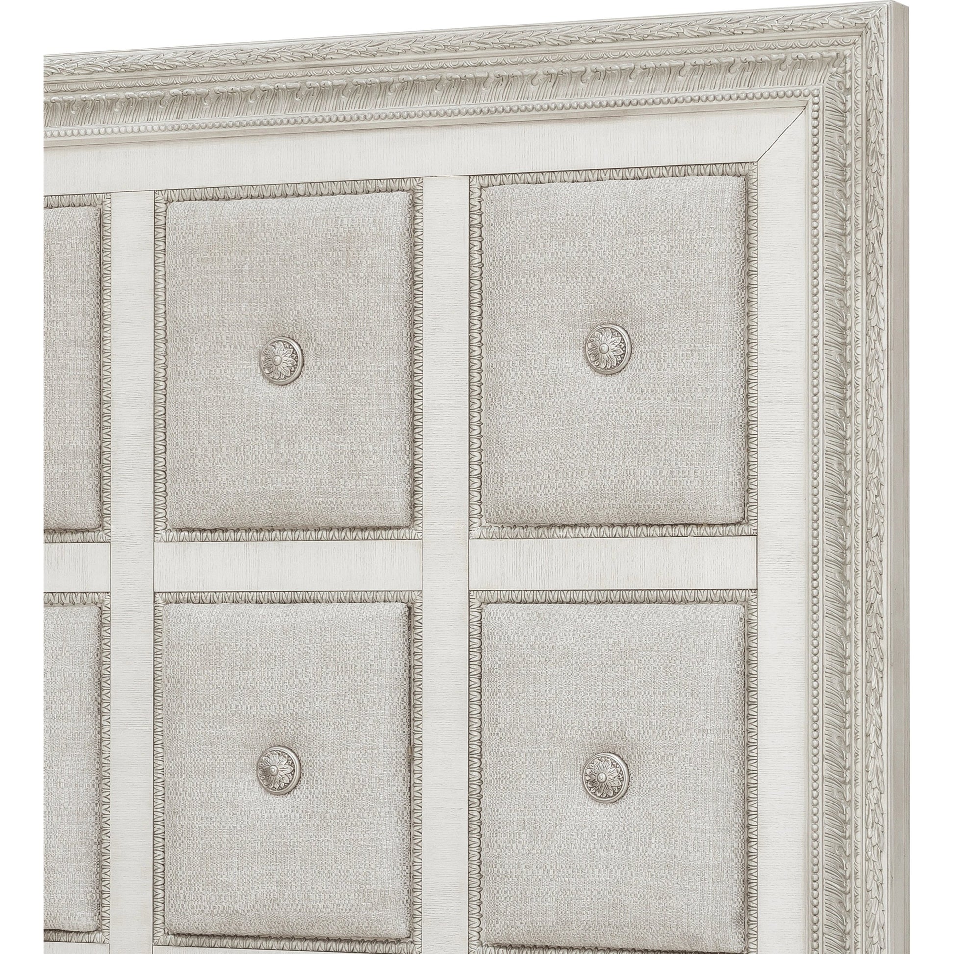 Camila Bed by Pulaski Furniture in semi-transparent creamy white. Made from ash veneers in a modern style.