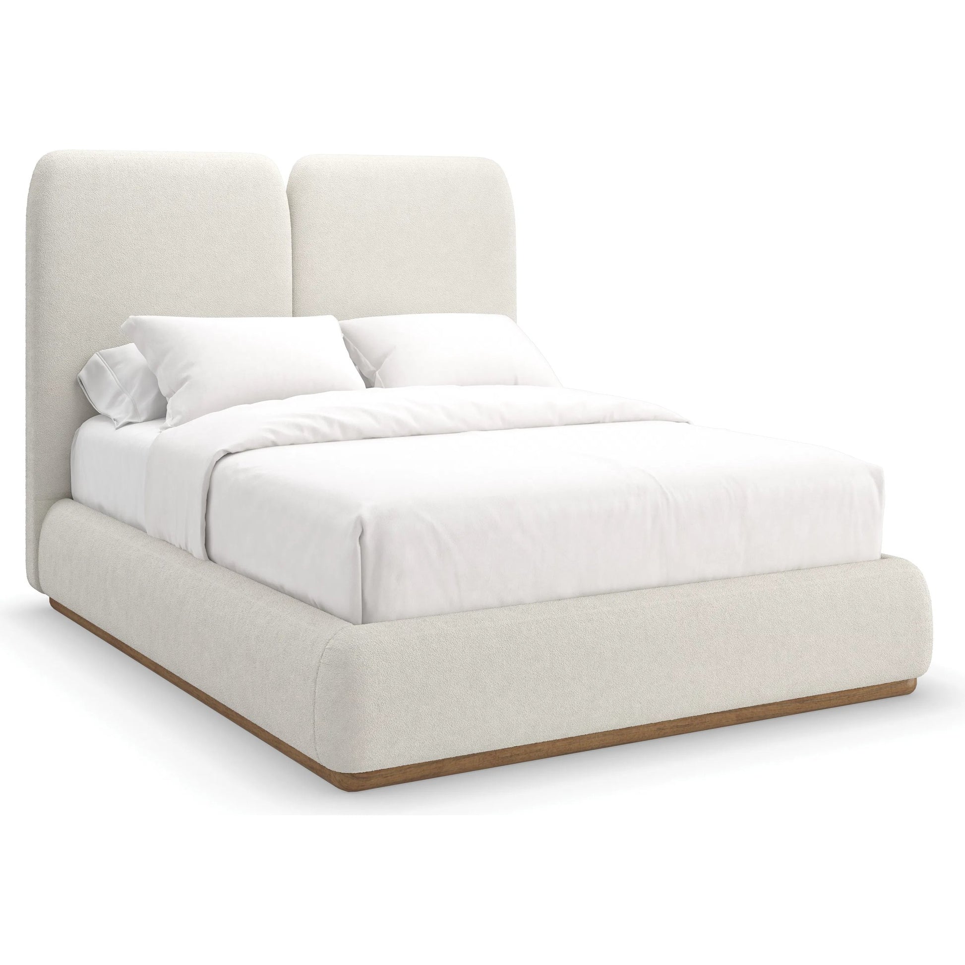 Malta Upholstered Bed by Caracole in toasted pecan. Made from asian hardwood, birch in a transitional style.
