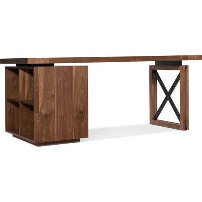 Elon Bunching Bookcase by Hooker Furniture in walnut. Made from flat cut walnut veneers in a traditional style.