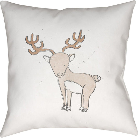 Nursery Indoor/Outdoor Pillow by Livabliss in brown, white. Made from front: 100% polyester, back: 100% polyester in a modern style.