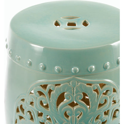 Nusrat Indoor/Outdoor End Table by Surya in glazedglazed. Made from ceramic in a modern style.