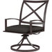 La Jolla Outdoor Swivel Dining Chair by Sunset West in browns. Made from aluminum in a modern style.