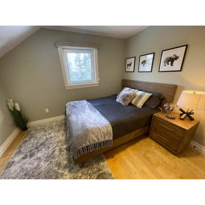 Nevada Bed by LH Imports in dark driftwood. Made from reclaimed pine, plywood in a modern style.