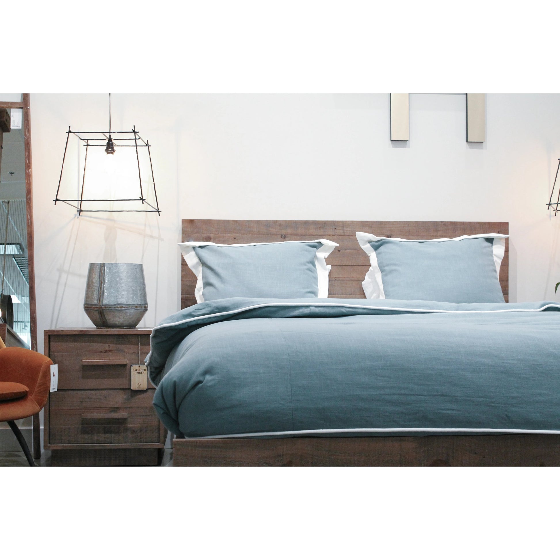 Nevada Bed by LH Imports in dark driftwood. Made from reclaimed pine, plywood in a modern style.