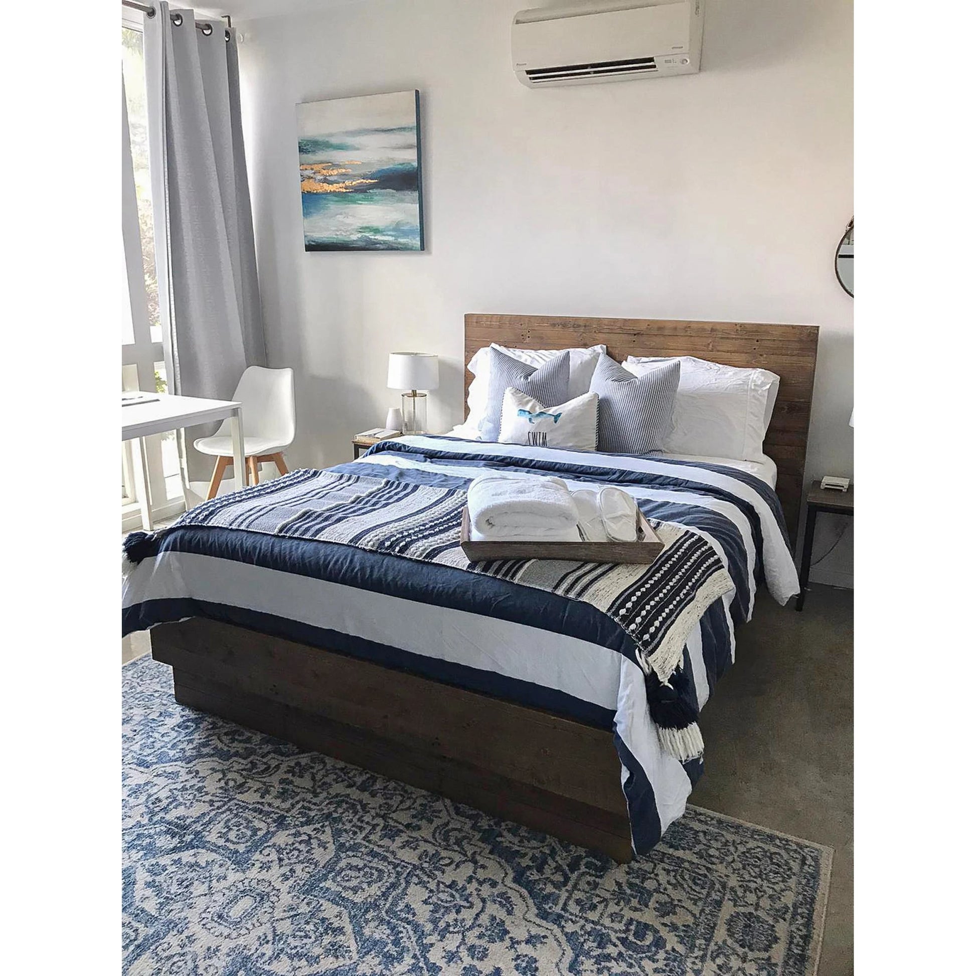 Nevada Bed by LH Imports in dark driftwood. Made from reclaimed pine, plywood in a modern style.