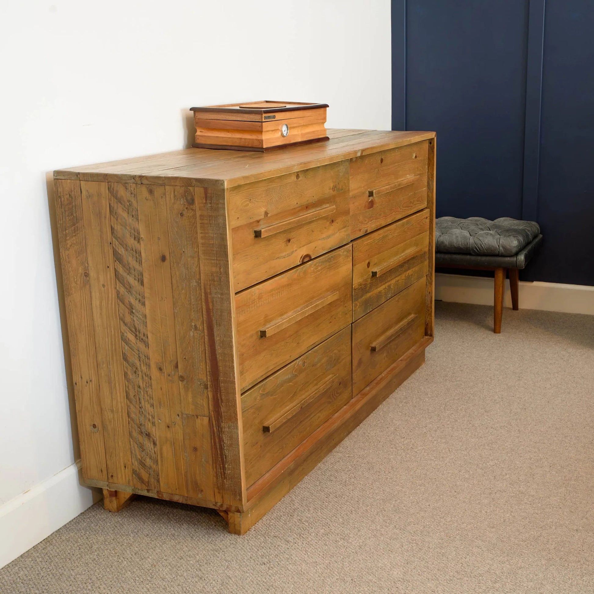 Nevada Dresser by LH Imports in dark driftwood. Made from reclaimed pine in a coastal style.