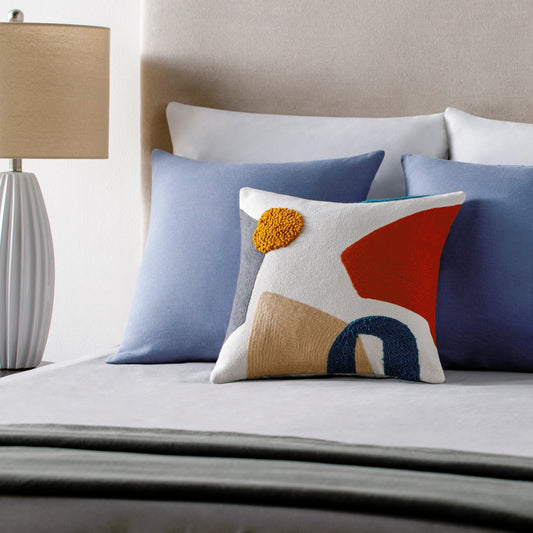 Novel Pillow - 32990 by Surya in cream, brick red. Made from 100% cotton in a eclectic & global style.