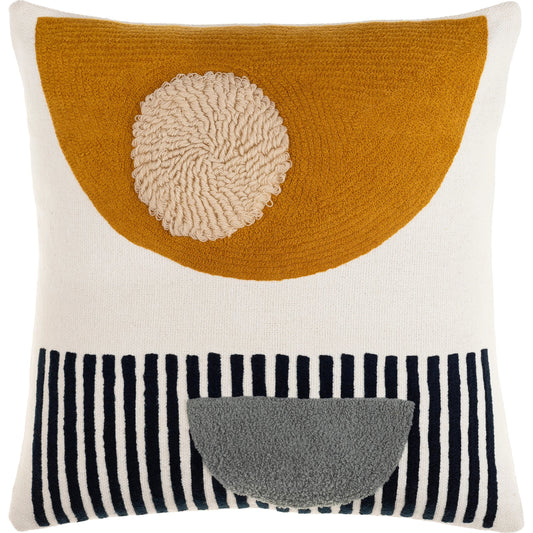 Novel Pillow - 10255 by Surya in cream, mustard. Made from 100% cotton in a eclectic & global style.