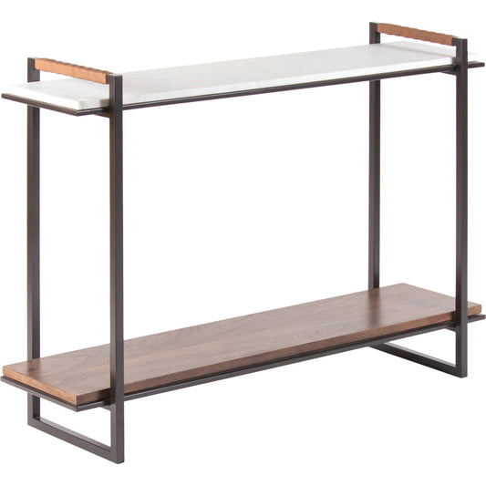 Novelle - 532074 by Surya in top: white, base: metallic - bronze and powder coated, marbled. Made from top: marble, base: metal in a modern style.