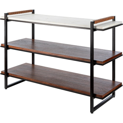Novelle - 532077 by Surya in white, black and powder coated, marbled. Made from top: marble, base: metal in a modern style.