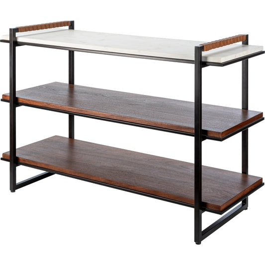 Novelle - 532077 by Surya in top: white, base: metallic - bronze and powder coated, marbled. Made from top: marble, base: metal in a modern style.