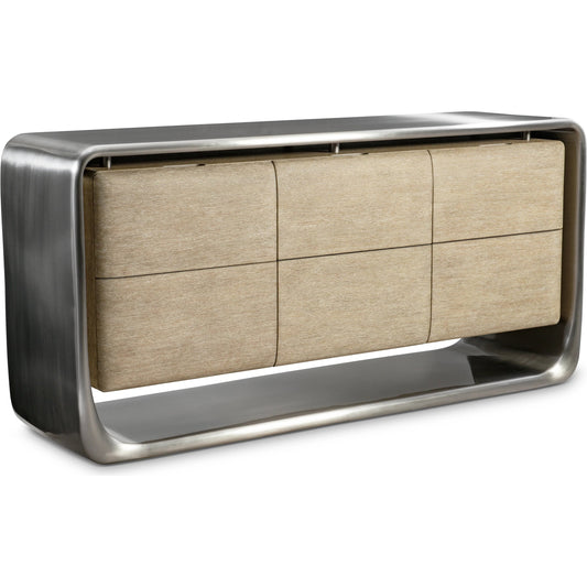 Lomond Dresser by Bernhardt in tarnished nickel, trevin. Made from metal, wood in a eclectic & global style.