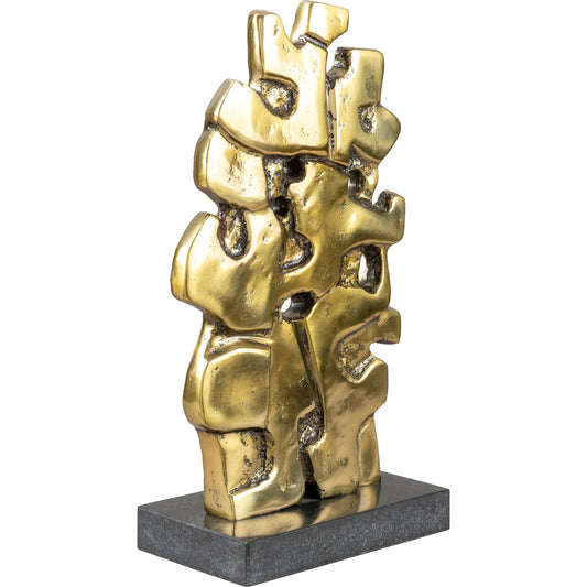Vines Sculpture by Surya in gold and antiqued. Made from main: metal, granite in a modern style.