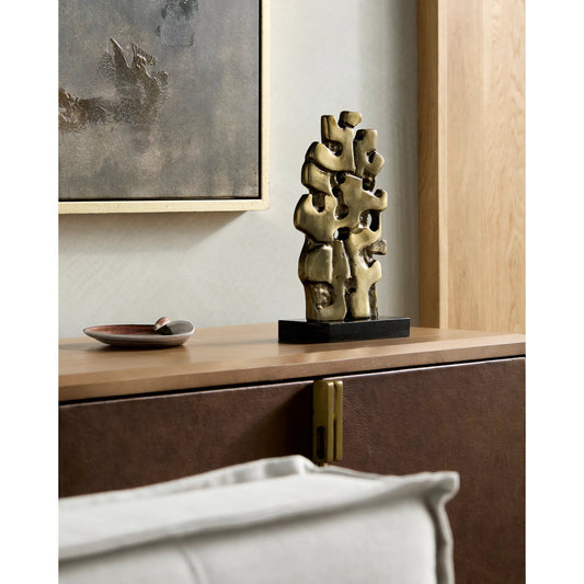 Vines Sculpture by Surya in gold and antiqued. Made from main: metal, granite in a modern style.