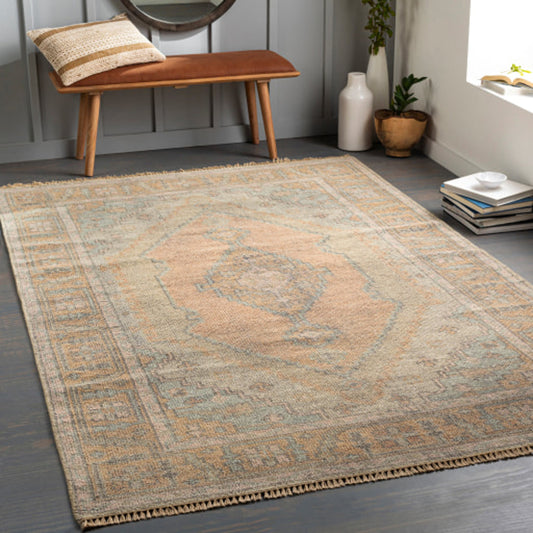 Nirvana Rug - 30239 by Surya in dusty coral, beige, medium gray, blush, gray, charcoal. Made from 75% wool, 25% viscose in a unique style.