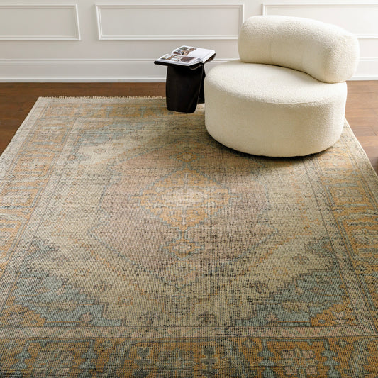 Nirvana Rug - 30239 by Surya in dusty coral, beige. Made from 75% wool, 25% viscose in a unique style.
