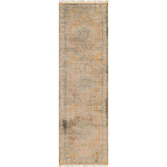 Nirvana Rug - 30240 by Surya in dusty coral, mustard. Made from 75% wool, 25% viscose in a unique style.