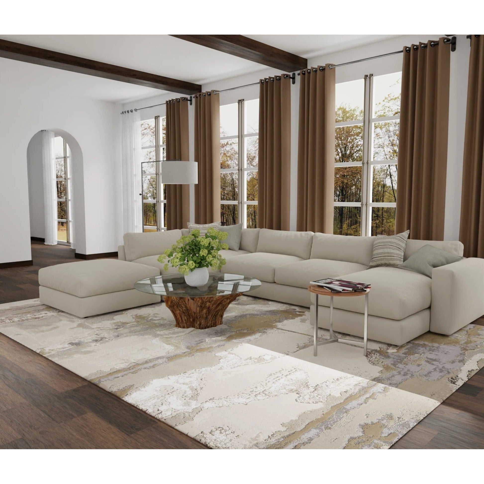 Aura Rug - 3737F by Feizy in gray, ivory, gold. Made from polyester, polypropylene in a unique style.