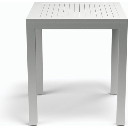 Naples Outdoor Pub Table by Sunset West in white. Made from aluminum in a modern style.