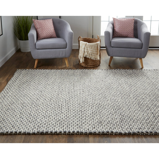 Berkeley Transitional Solid Rug - 0812F by Feizy in gray, ivory. Made from wool in a unique style.
