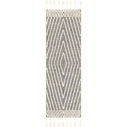 Norwood Rug - 27916 by Livabliss in black, ink blue, cream. Made from 60% jute, 40% wool in a unique style.