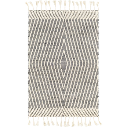 Norwood Rug - 27916 by Livabliss in black, ink blue, cream. Made from 60% jute, 40% wool in a unique style.