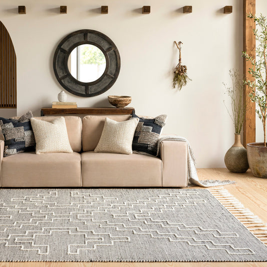 Norwood Rug - 27917 by Surya in charcoal, cream. Made from 60% jute, 40% wool in a unique style.