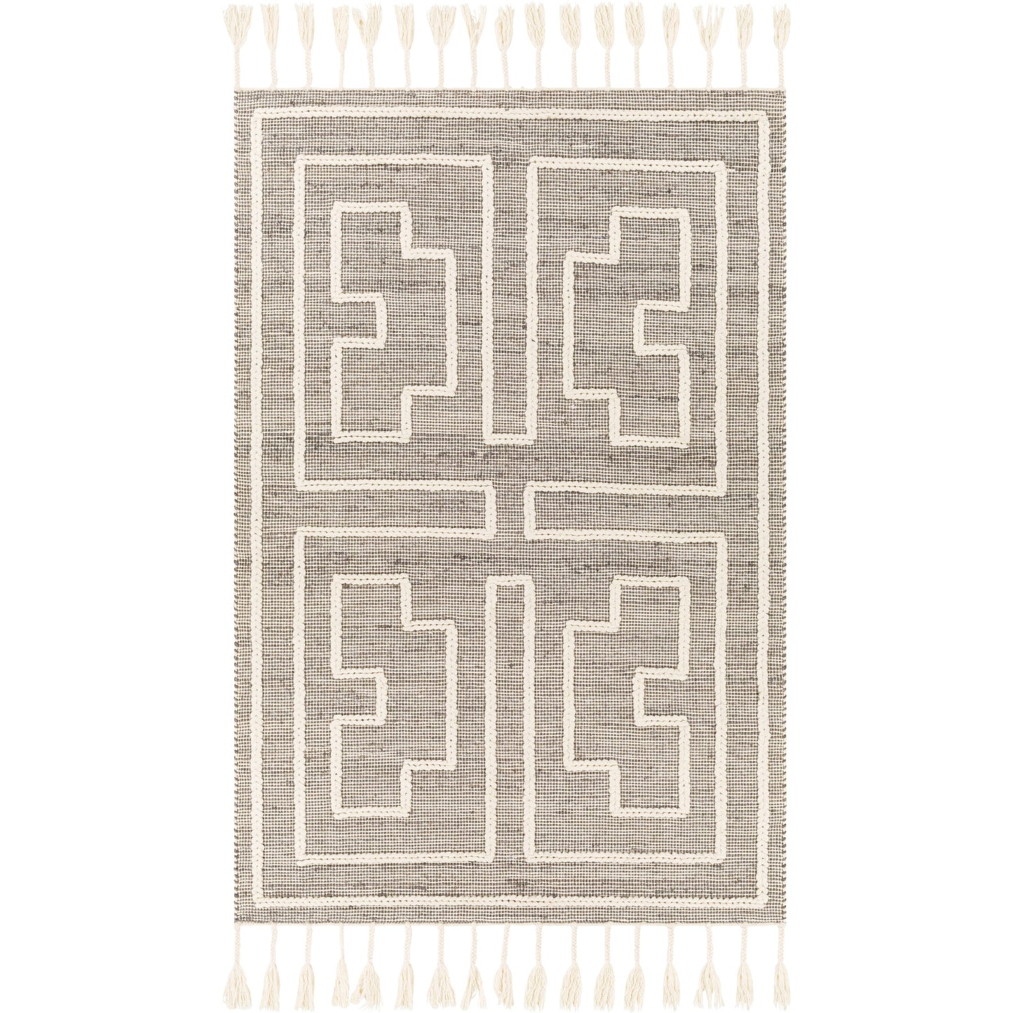 001 SI-1833315,SI-1833317,SI-1833318,SI-1833320 | Primary Silo | Norwood Rug - 27918 by Livabliss in charcoal, cream. Made from 60% jute, 40% wool in a unique style.