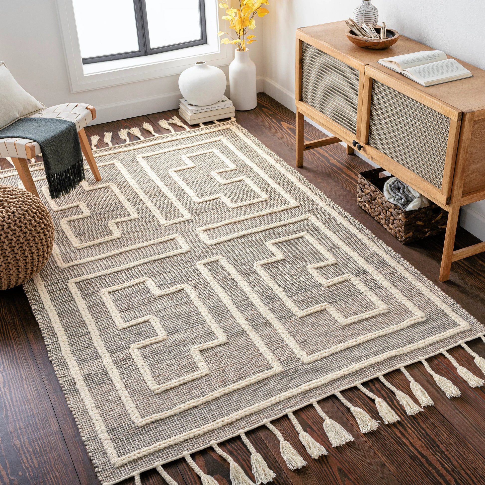 Norwood Rug - 27918 by Livabliss in charcoal, cream. Made from 60% jute, 40% wool in a unique style.
