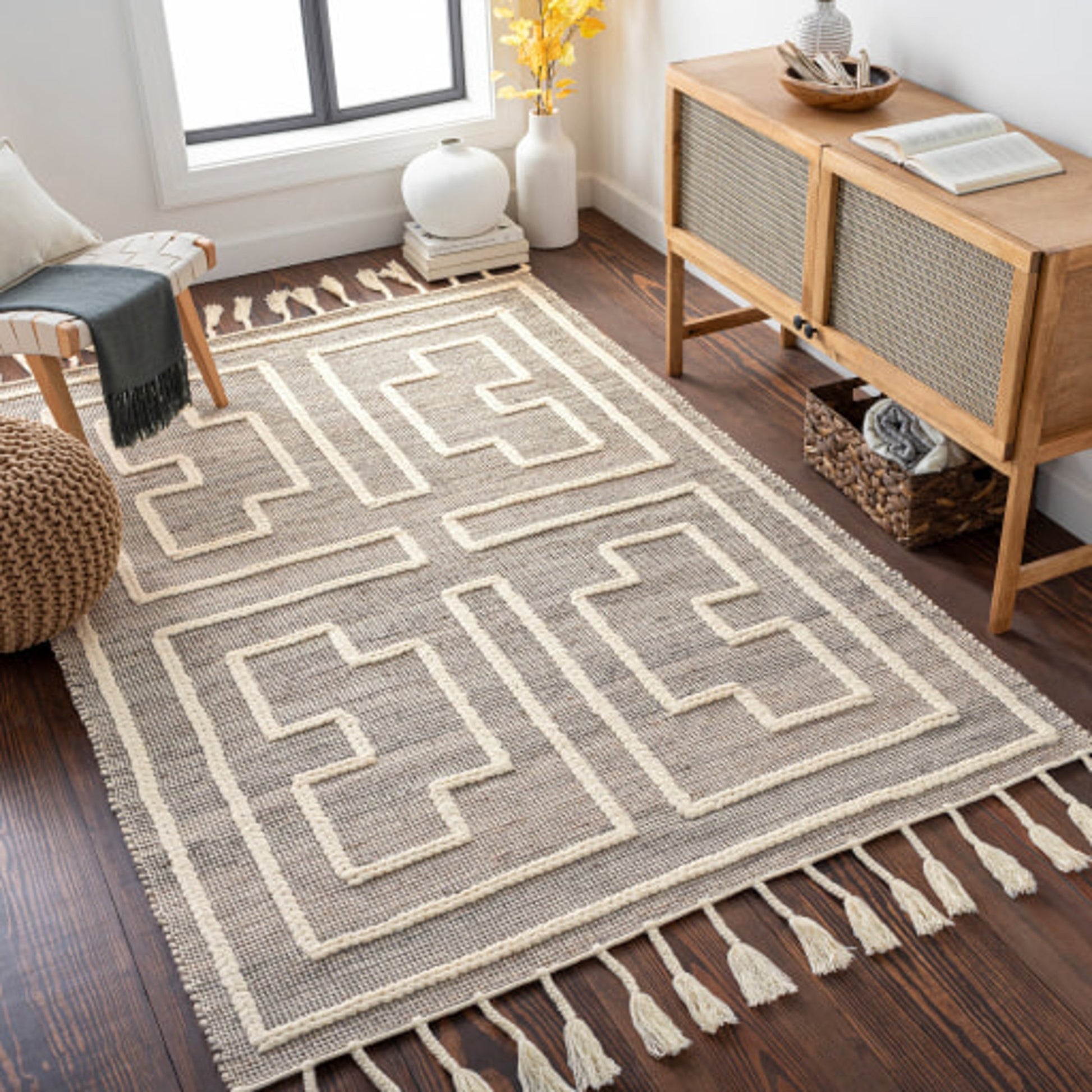 Norwood Rug - 27918 by Livabliss in charcoal, cream. Made from 60% jute, 40% wool in a unique style.