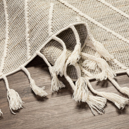 Norwood Rug - 27919 by Livabliss in sage, dusty sage, light brown, cream. Made from 60% jute, 40% wool in a unique style.