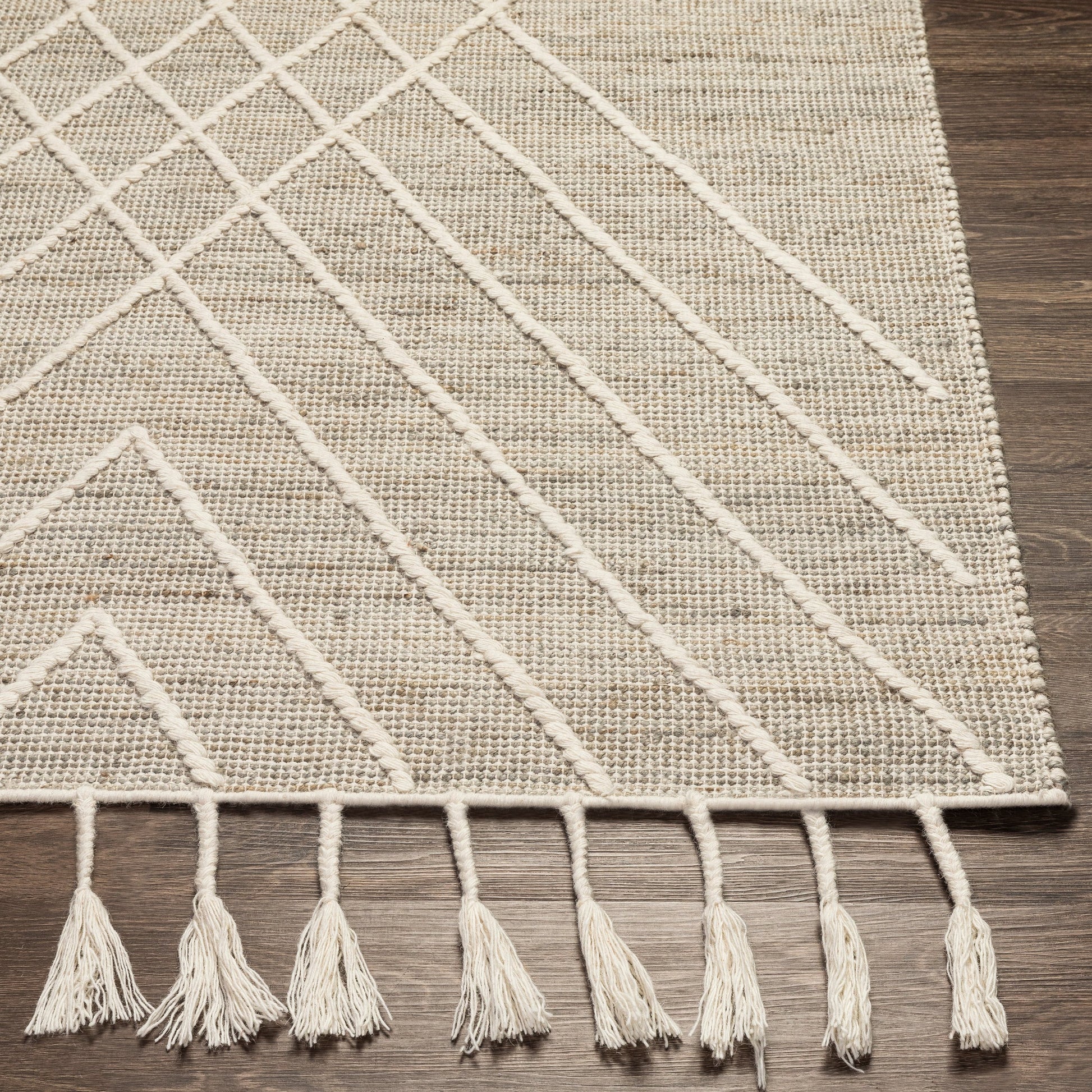 Norwood Rug - 27919 by Livabliss in sage, dusty sage, light brown, cream. Made from 60% jute, 40% wool in a unique style.