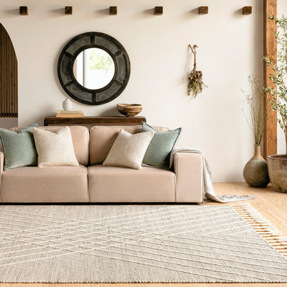 Norwood Rug - 27919 by Livabliss in sage, dusty sage, light brown, cream. Made from 60% jute, 40% wool in a unique style.